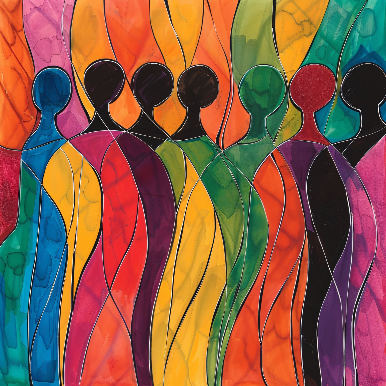 Foule de personnes dans une œuvre d