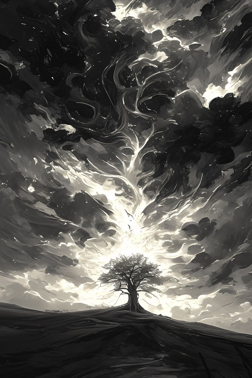 nuit noire et clair de lune Epic cinématique et dramatique nuages d
