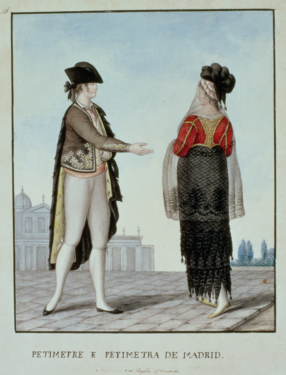 Noble et noble dame de Madrid, fin du XVIIIe siècle - 18th century Naples school
