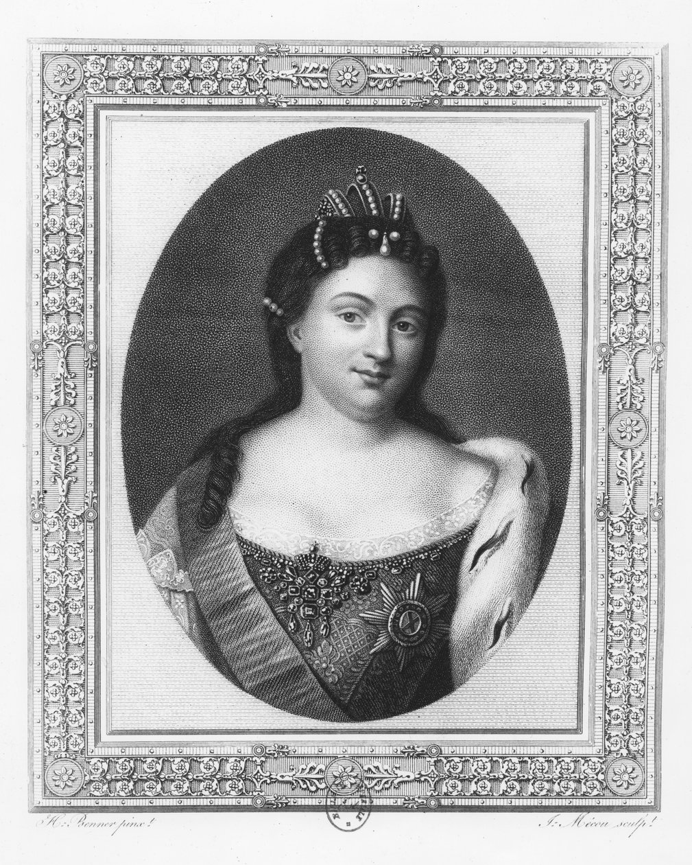 Catherine I de Russie | A. J. Mecou | Estampe d'art