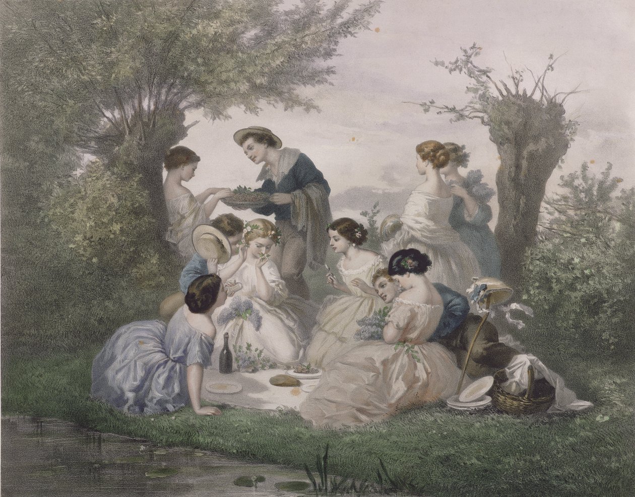 Petit déjeuner au printemps, gravé par Regnier, Bettannier et Morlon - A. de Beaumont