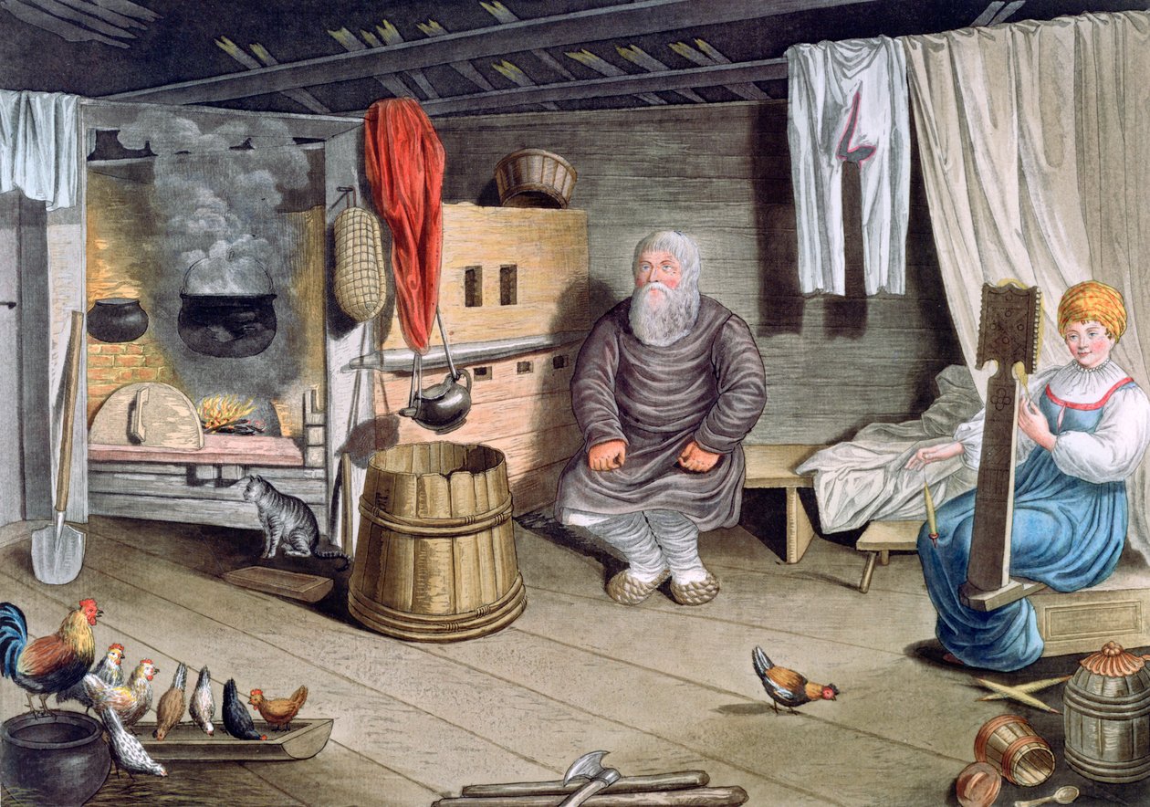 Maison paysanne, Russie, 1821 - AC Houbigaot