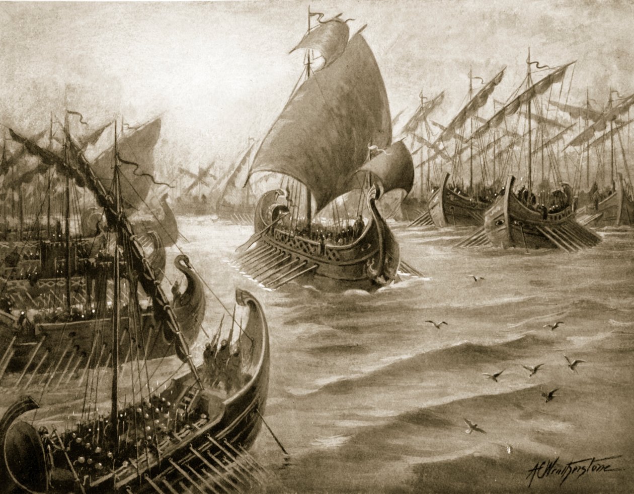 Cimon prend le commandement de la flotte grecque, illustration de 