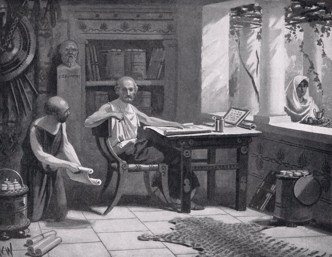 Xénophon dictant son histoire, illustration de 