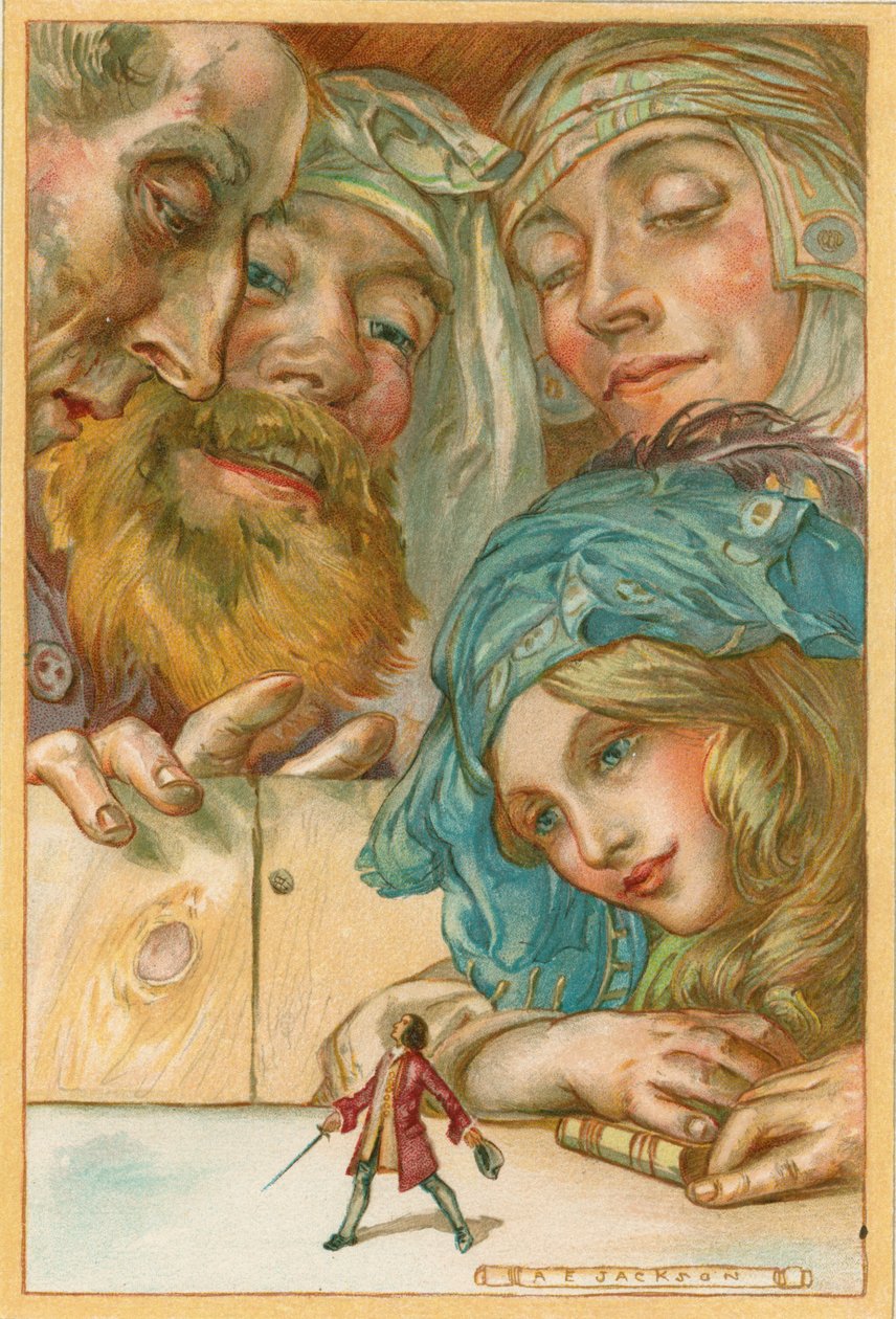 Scène des Voyages de Gulliver par Jonathan Swift, 1911 - AE Jackson