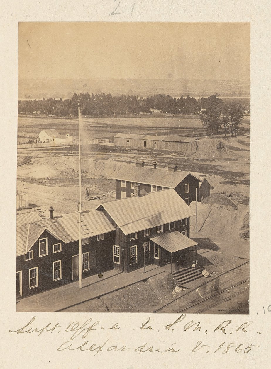 Bureau du surintendant, Chemin de fer militaire des États-Unis, Alexandria, Virginie - A.J. Russell