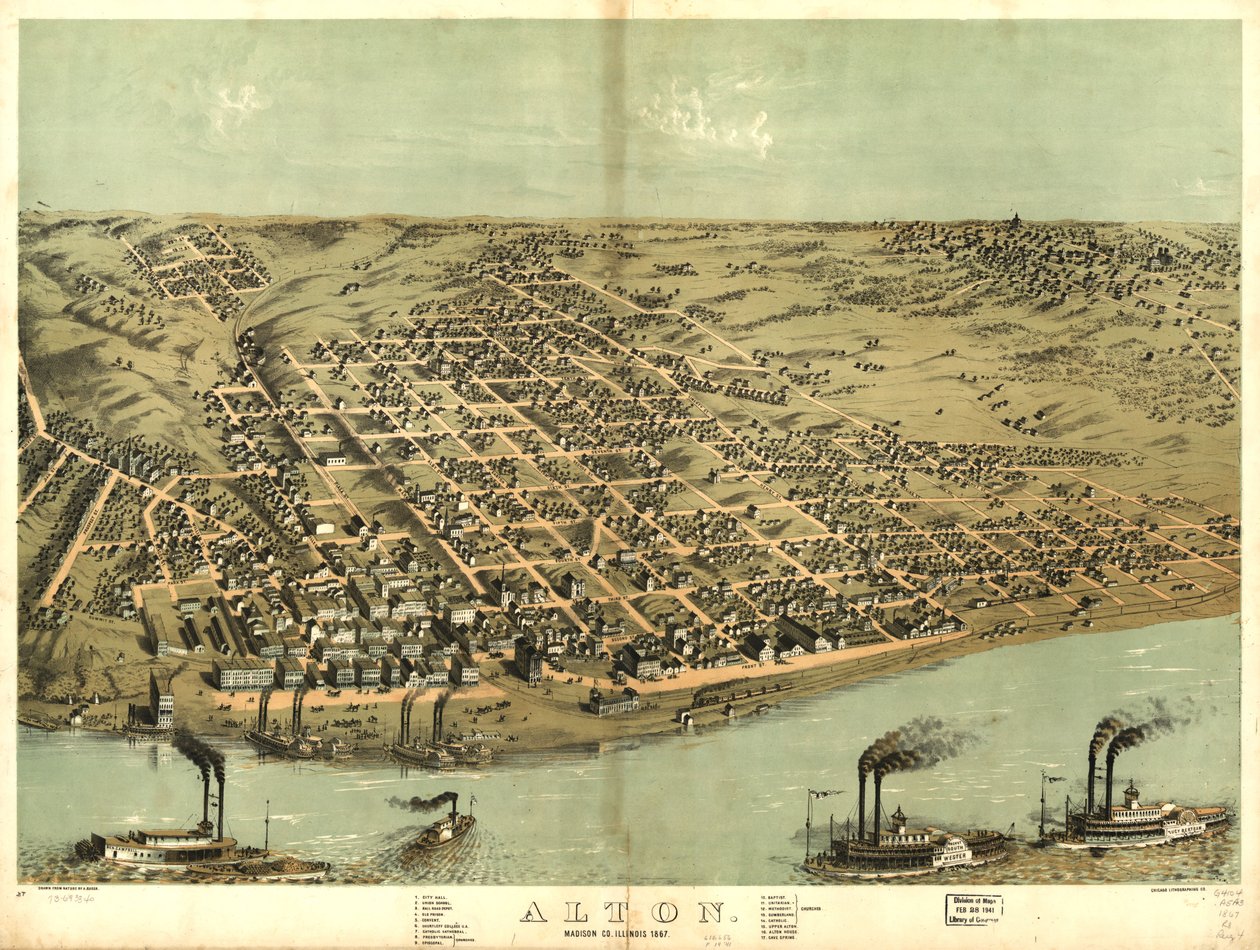 Alton, Madison Co., Illinois 1867. LOC 73693340 - A.; Chicago Lithographing Co. Ruger
