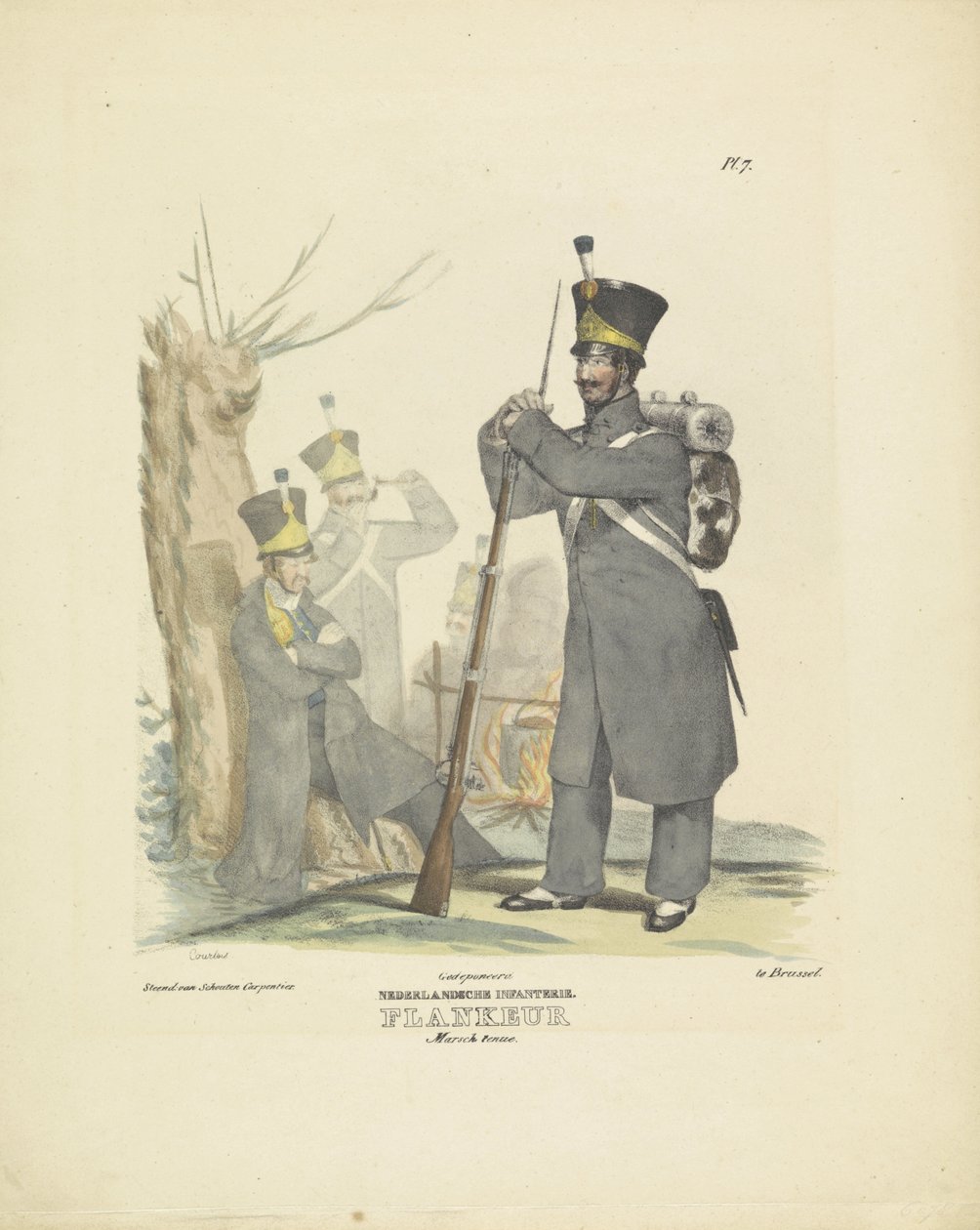 Flanqueur en tenue de marche, 1820-1825 - A. Courtois