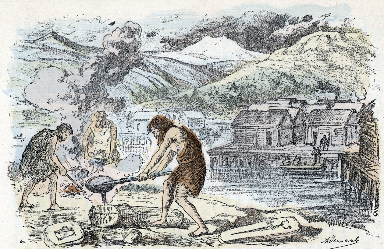 Préhistoire, âge du bronze : atelier de fonderie près d