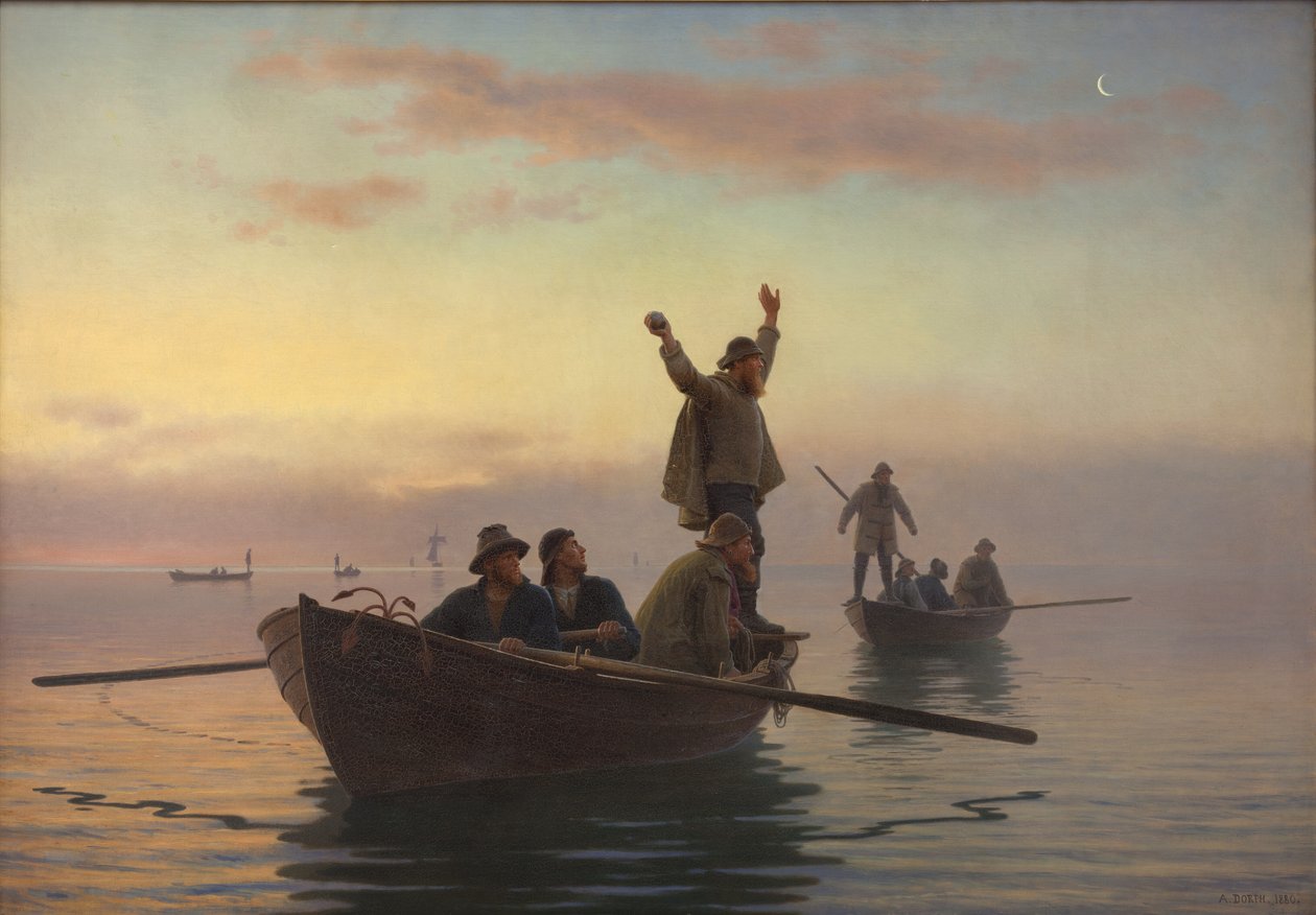 Pêche au maquereau avec filet dérivant. Tôt le matin - A. Dorph