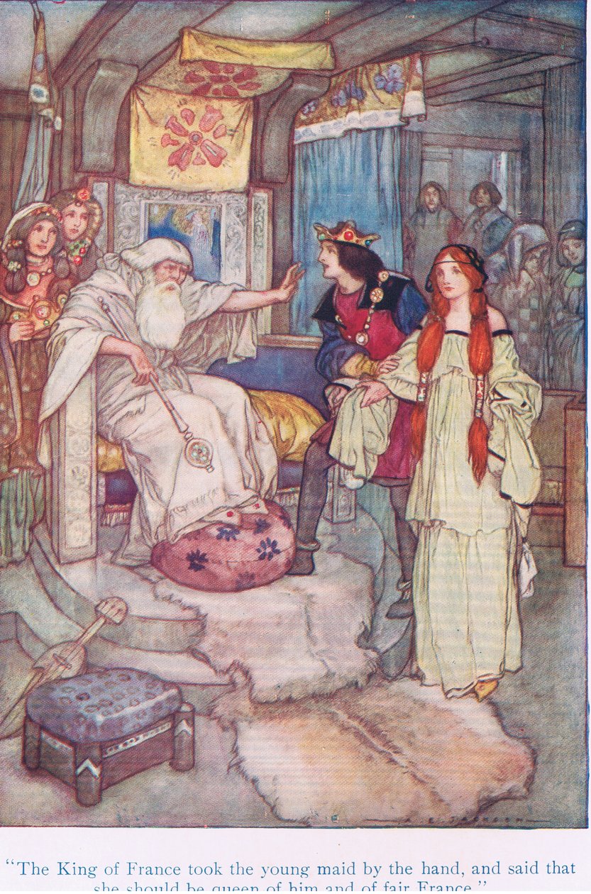 Le roi de France prit la jeune fille par la main et dit qu