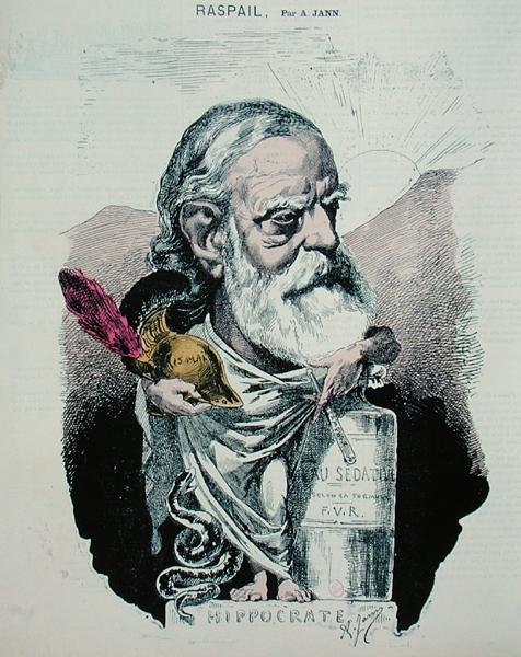 Caricature de François Vincent Raspail (1794-1878) vers 1870 - A. Jann