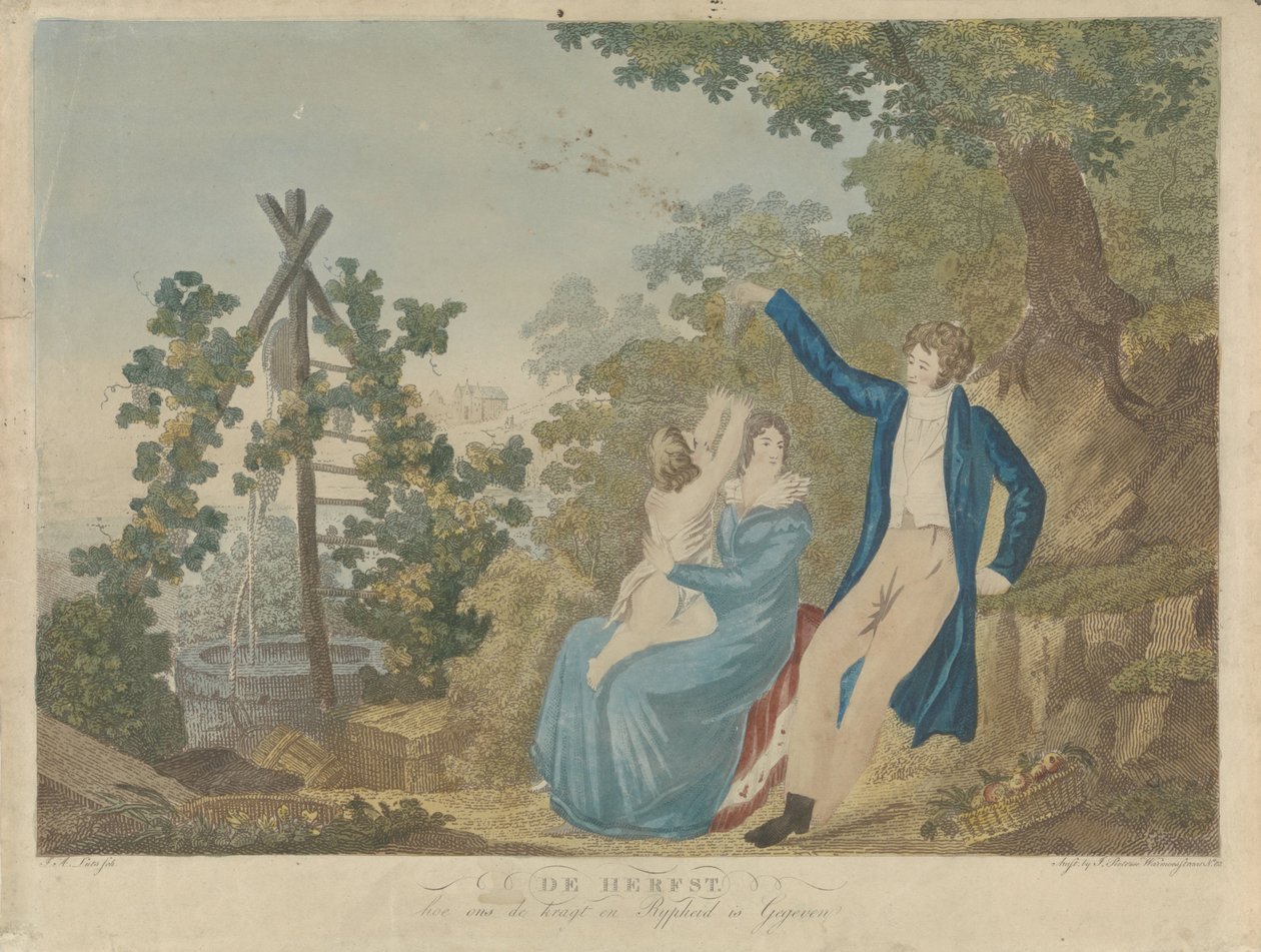 Parents avec enfant dans un paysage d