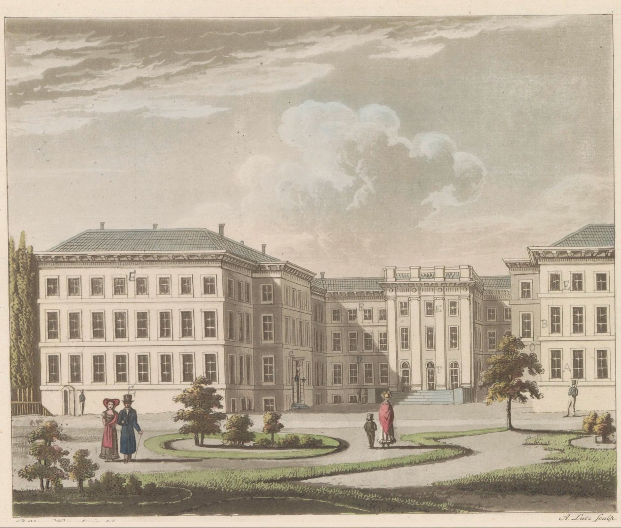 Le Palais royal à La Haye, vu du jardin - A. Lutz