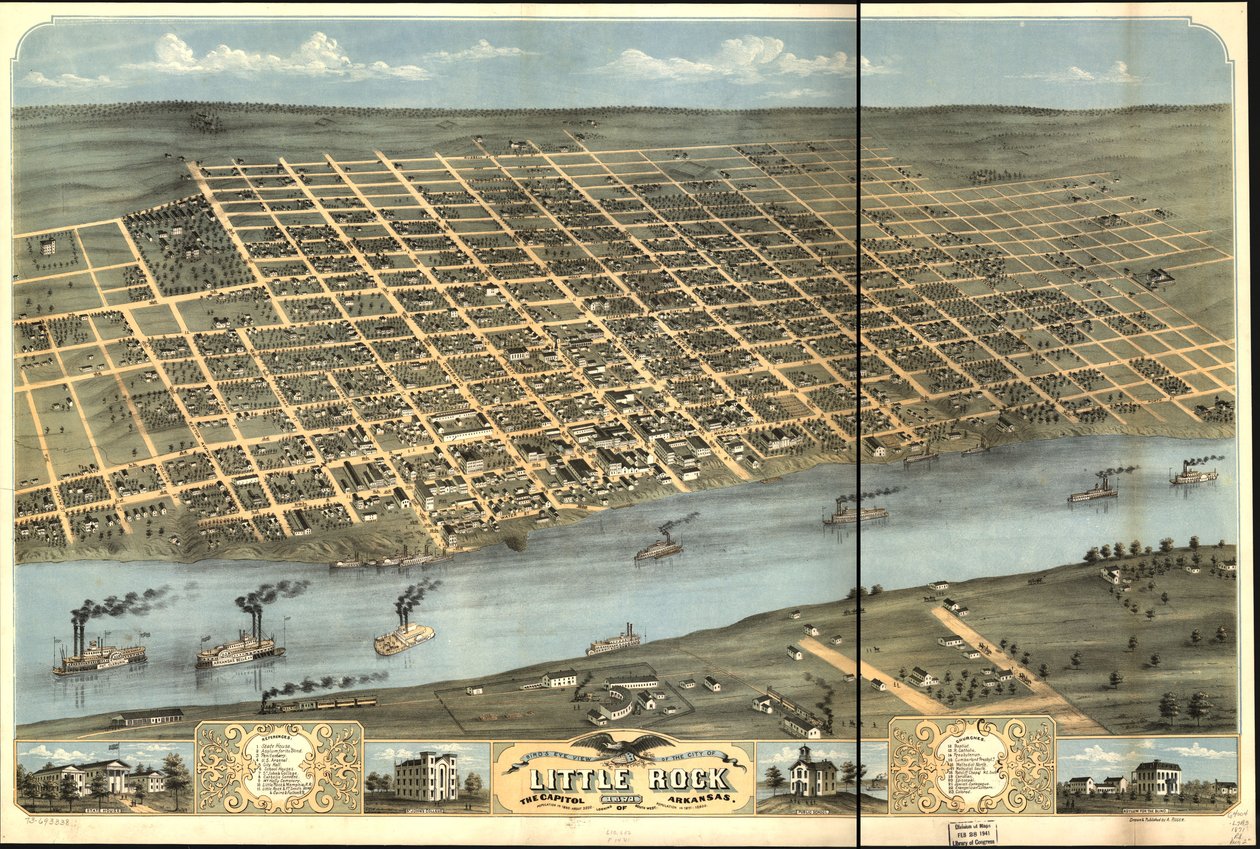 Vue aérienne de la ville de Little Rock, la capitale de l