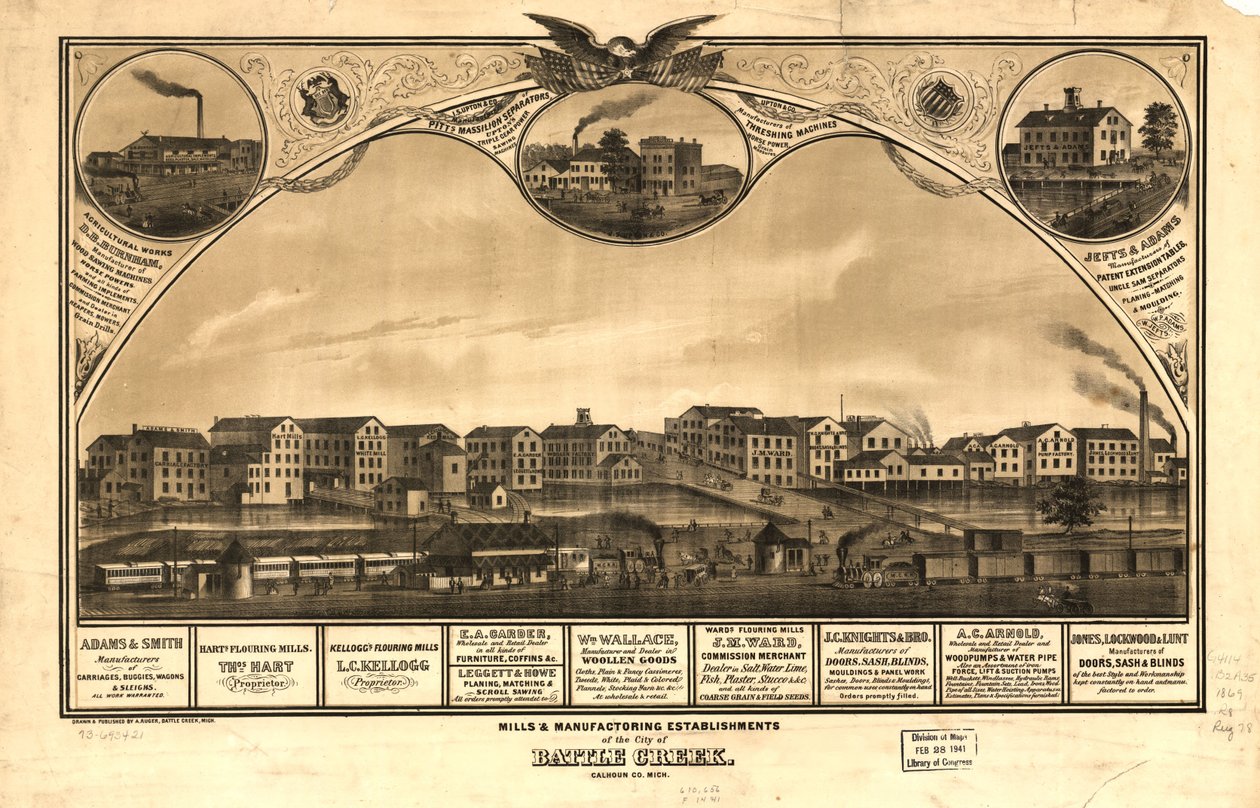 Usines et établissements de fabrication de la ville de Battle Creek, Calhoun Co, Mich. LOC 73693421 - A. Ruger