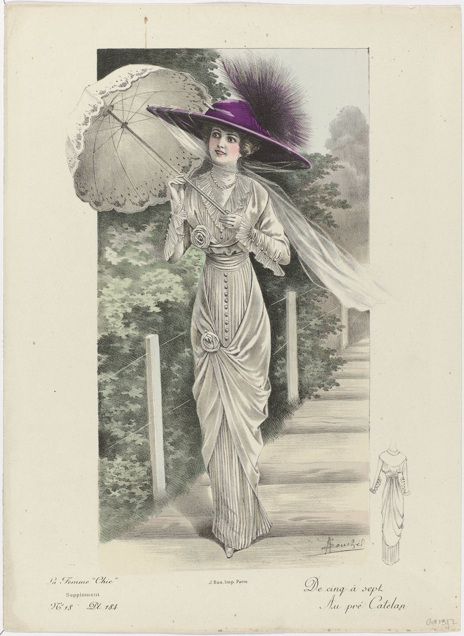 La Femme chic, Supplément, ca. 1912, No. 18, Pl. 184 : De cinq à sept - A. Souchel