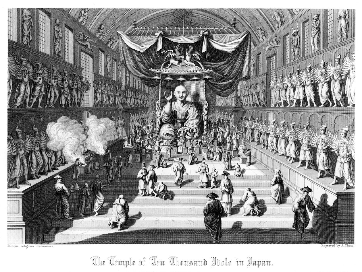 Le Temple des Dix Mille Idoles au Japon, vers 1860 - A. Thom