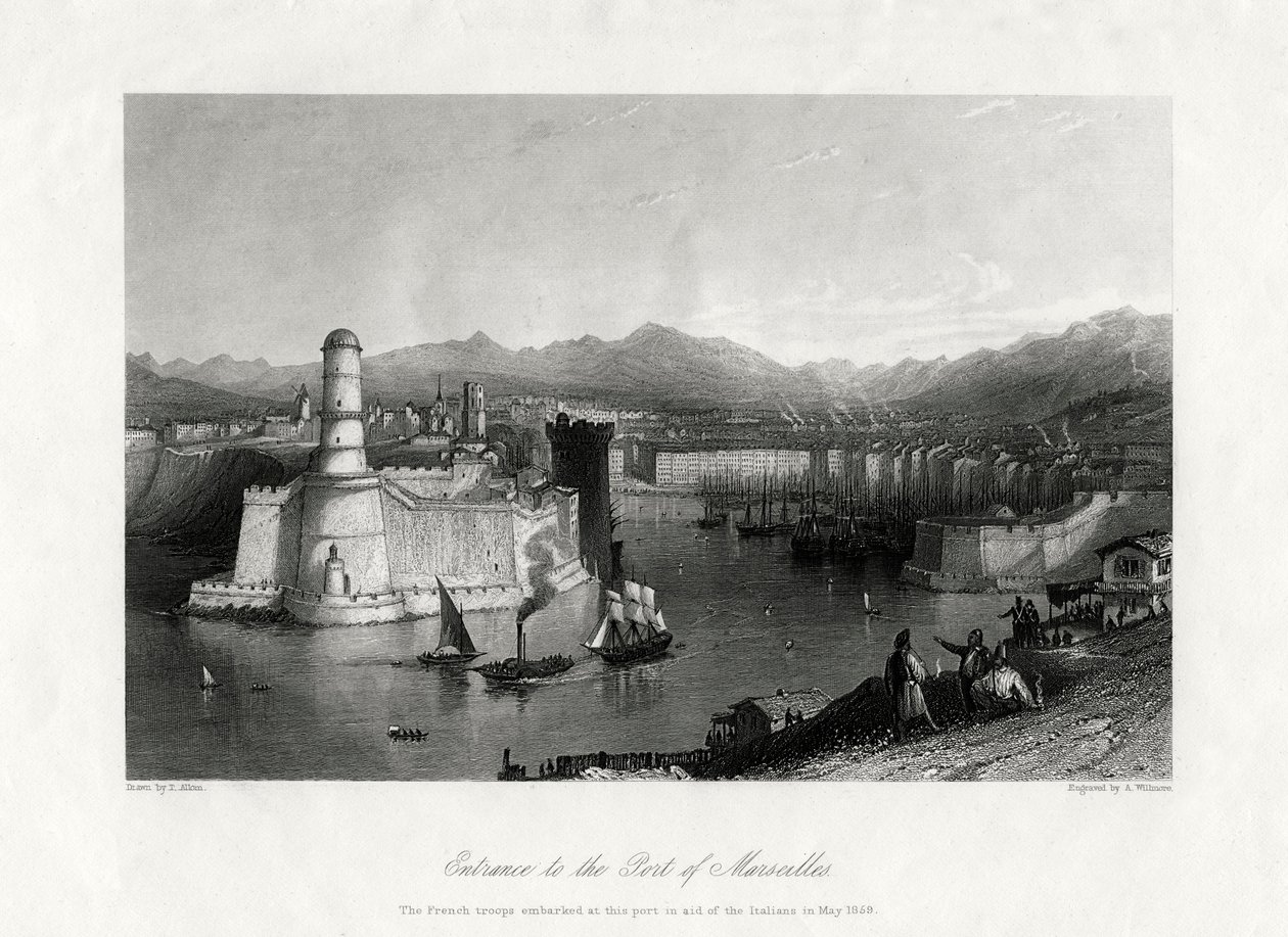 Entrée du port de Marseille, France, 1875 - A. Willmore