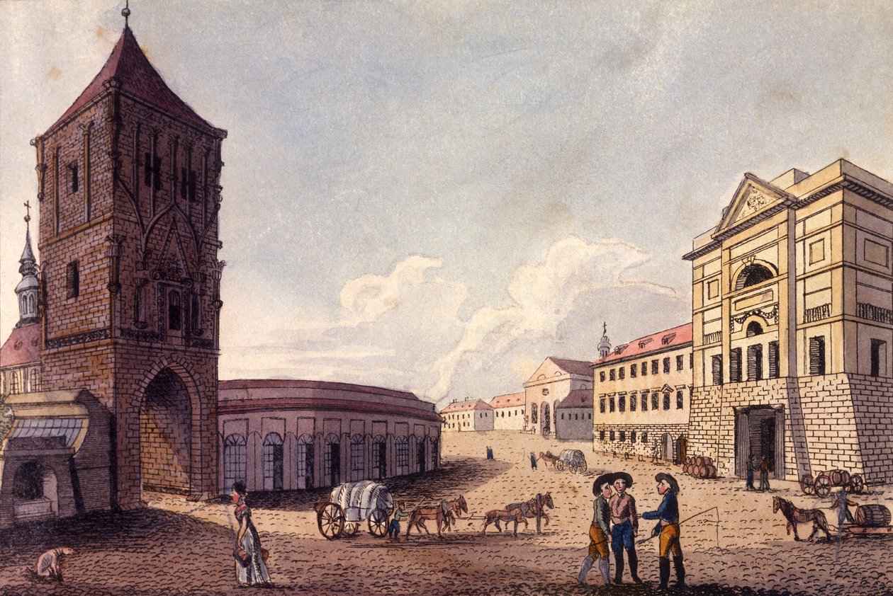 Tour Poudrière et Hybern Customs House, Prague, c.1810 - A. and Berka, Johann Gustav