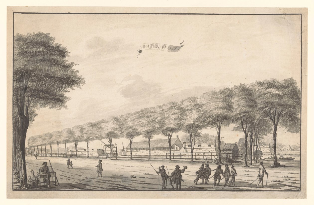 Vue du fort de Waterplaats sur le Molenvliet à Batavia Waterplaats - A. de Nelly (possibly)