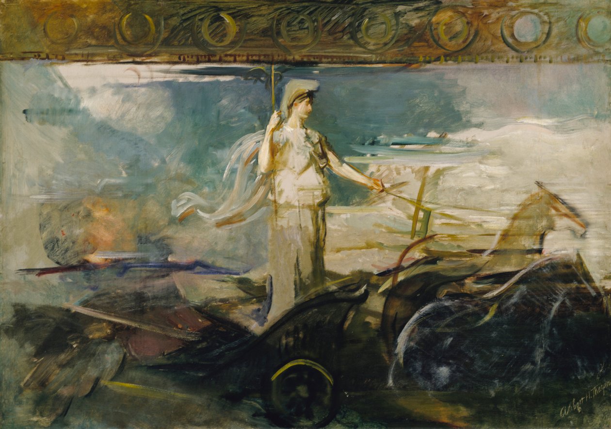 Minerve dans un char, vers 1894 - Abbott Handerson Thayer