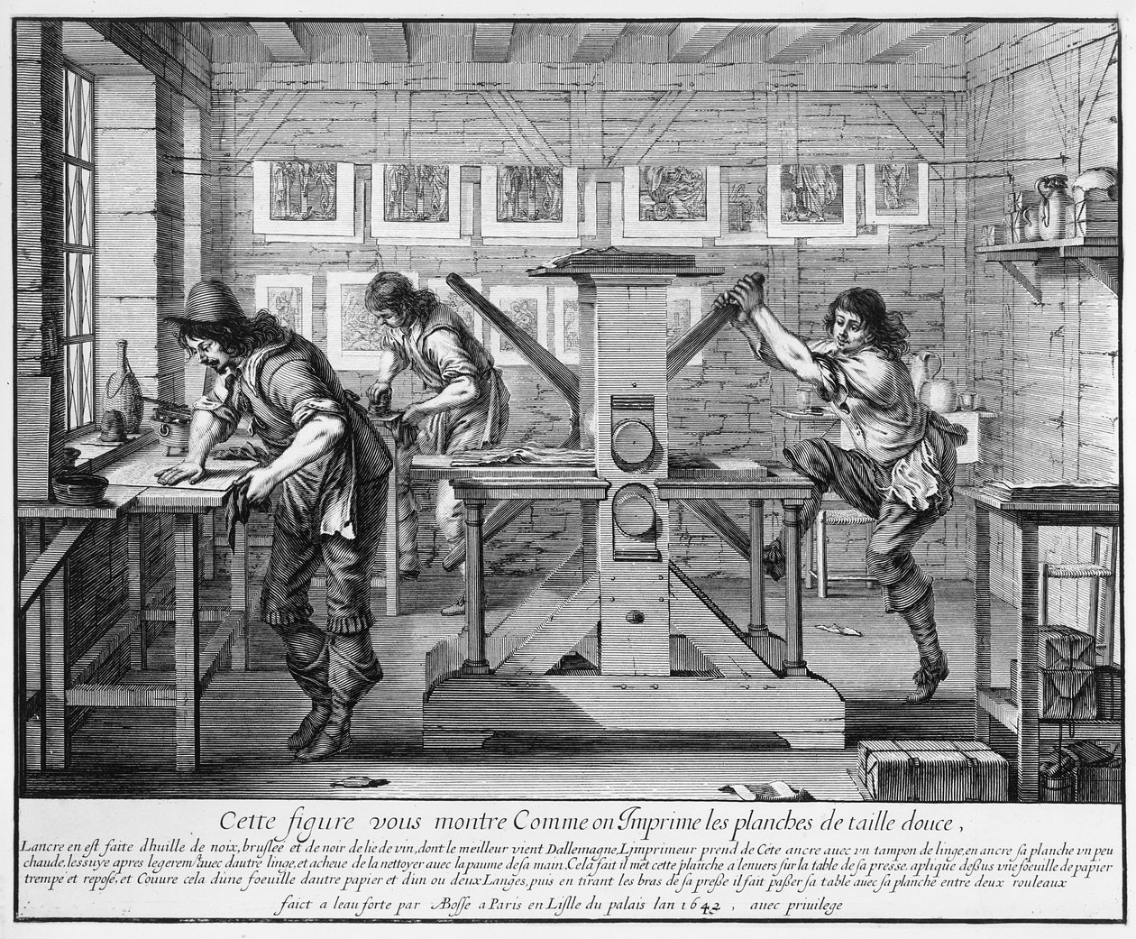 Presse à imprimer française, 1642 - Abraham Bosse