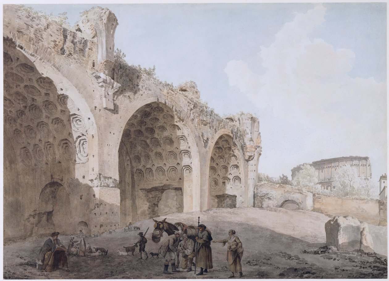 Vue dans le Forum Romain (Le Temple de la Paix) 1779 - Abraham Louis Rudolph Ducros
