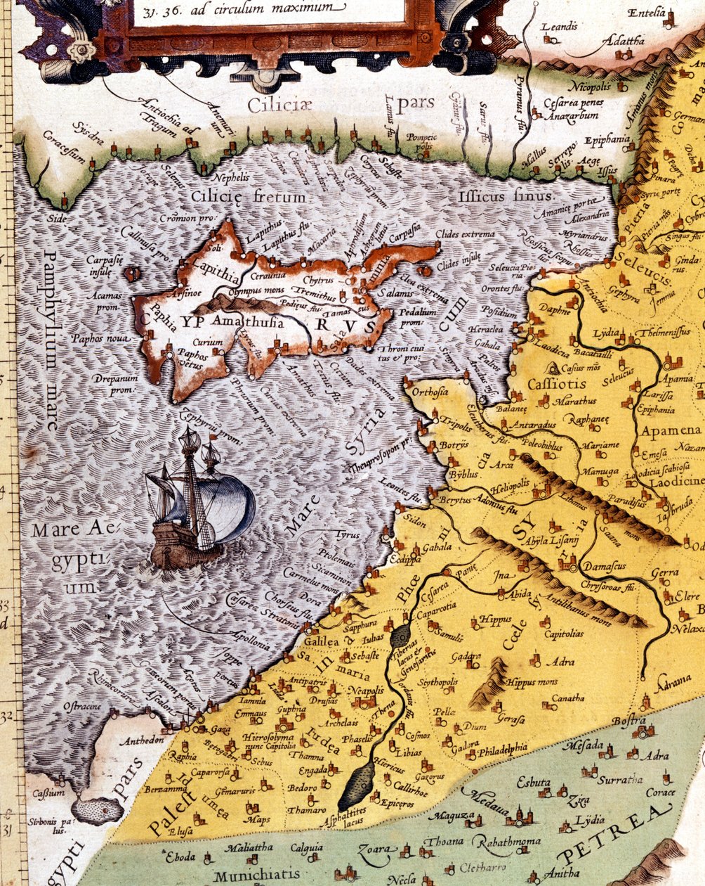 Carte géographique historique de la Palestine selon l