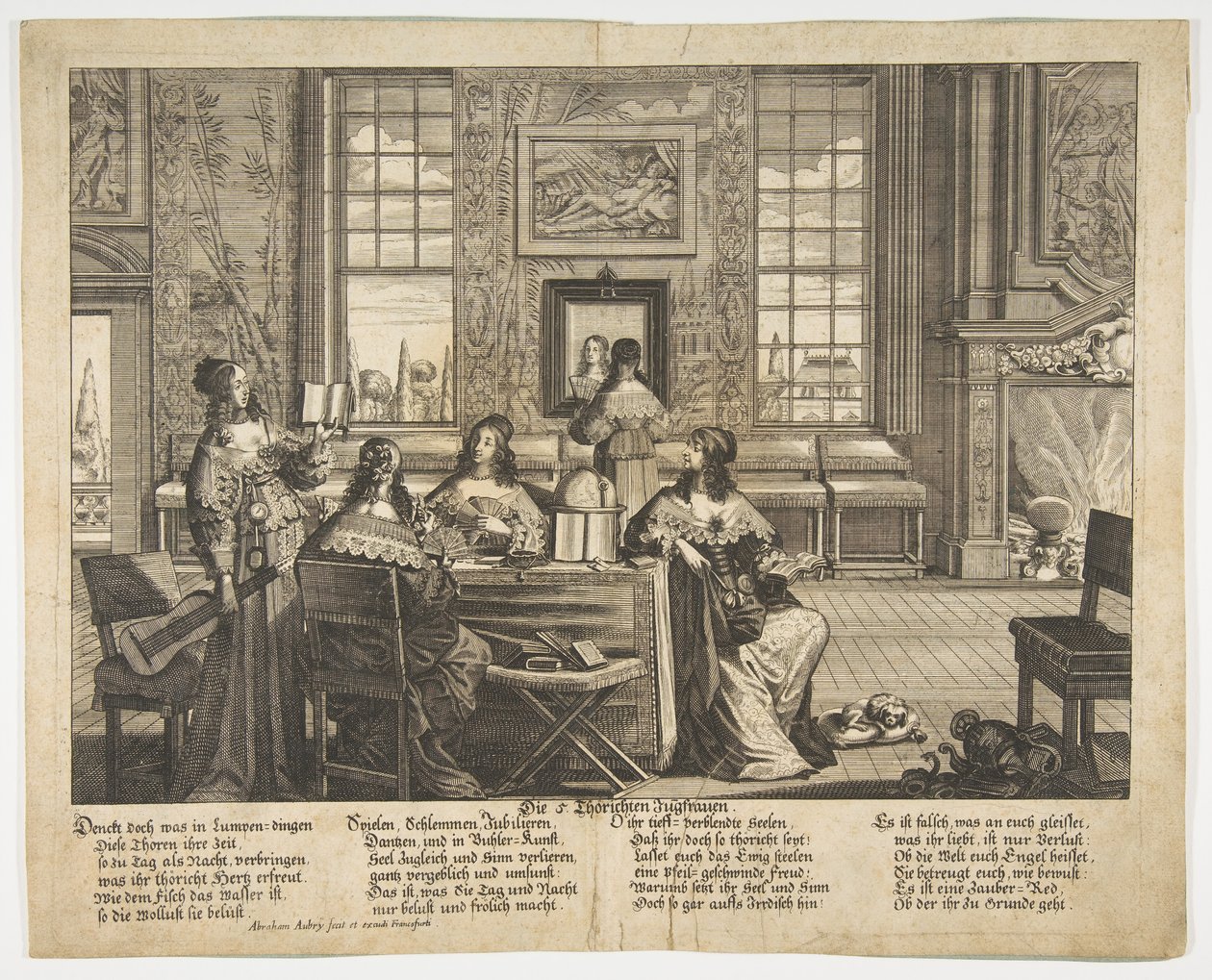 Les Vierges Folles Conversant, milieu à fin XVIIe siècle - Abraham Aubry