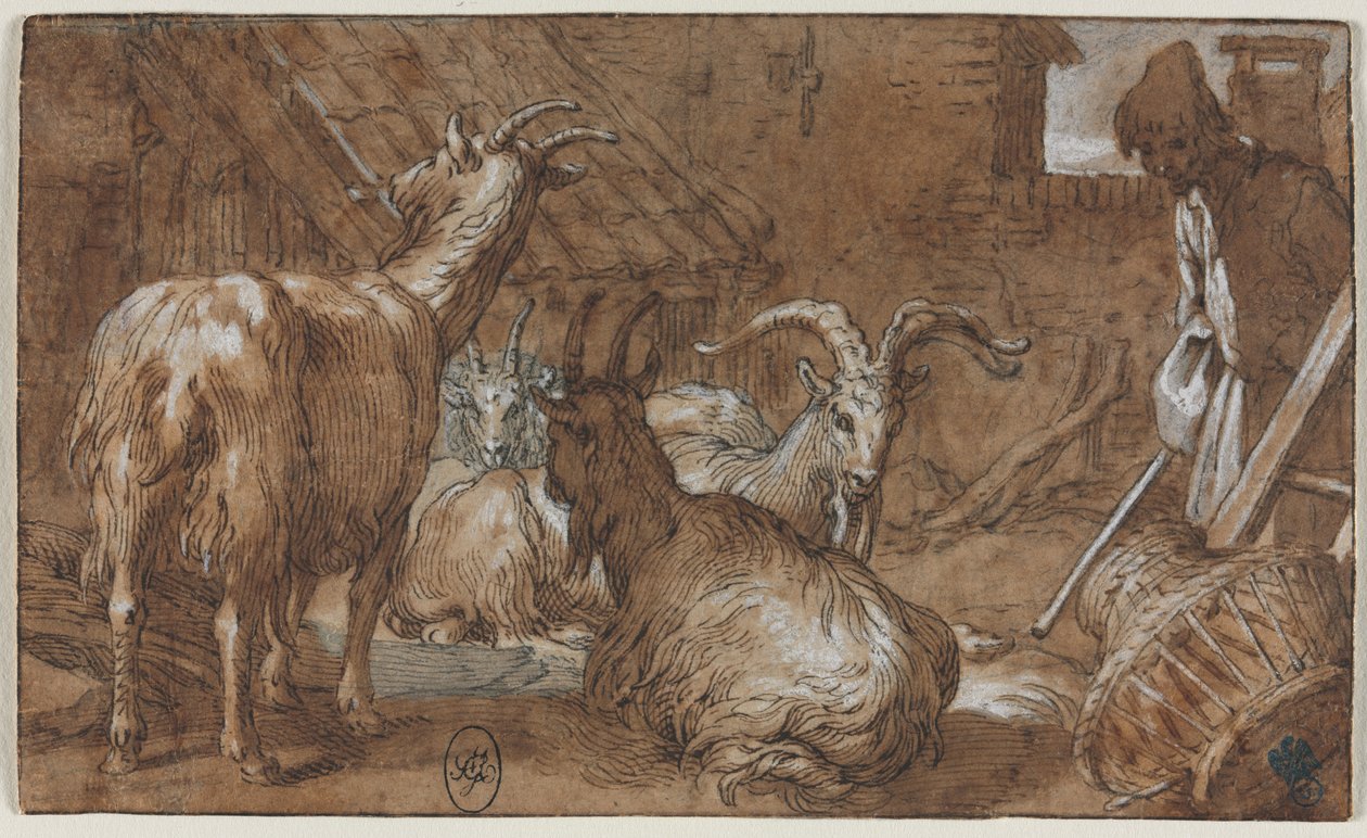 Une basse-cour avec des chèvres et un chevrier, vers 1610-1615 - Abraham Bloemaert