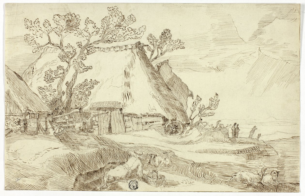La ferme sous les toits de chaume - Abraham Bloemaert