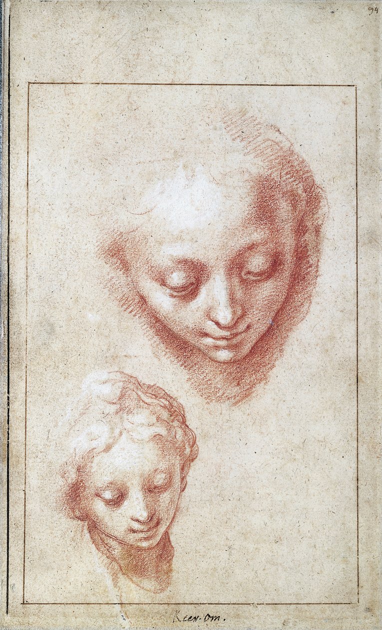 Deux études de la tête de la Vierge - Abraham Bloemaert