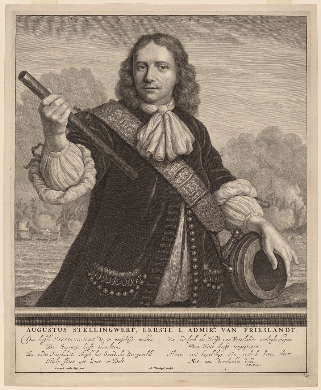 Augustus Stellingwerf, Premier Lord Amiral de Frise - Abraham Blooteling after Lodewyk van der Helst