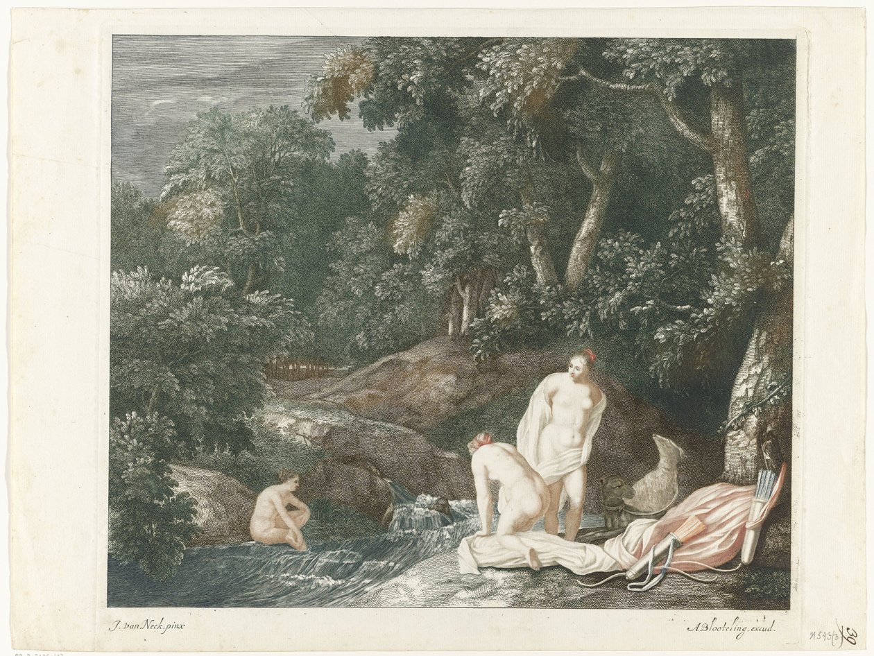 Diane et ses nymphes se baignant dans une rivière - Abraham Bloteling