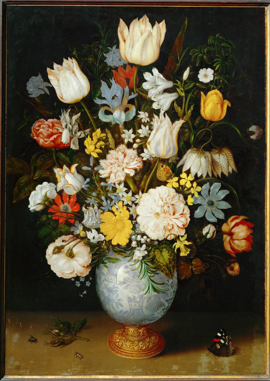 Bouquet de fleurs (huile sur bois d