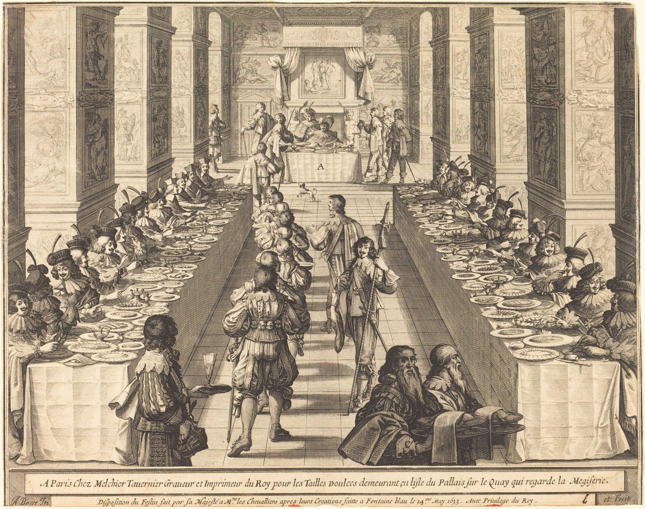 Banquet donné par le roi aux nouveaux chevaliers - Abraham Bosse