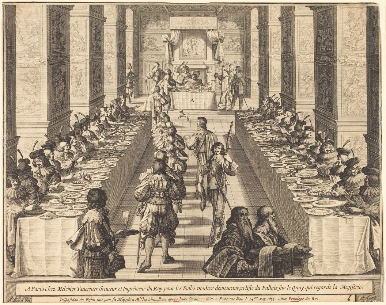 Banquet offert par le roi aux nouveaux chevaliers - Abraham Bosse