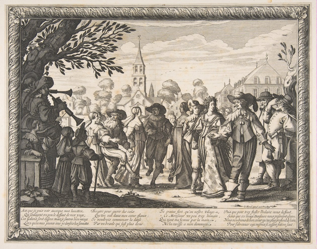 Danse sur la place du village - Abraham Bosse