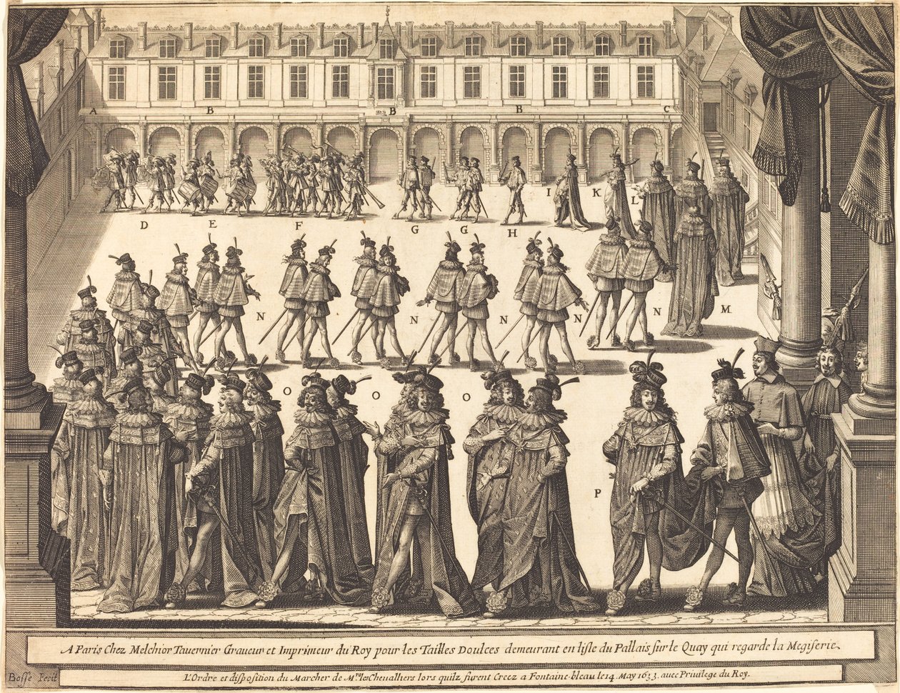 Marche du roi et des chevaliers du Saint-Esprit dans la cour de Fontainebleau - Abraham Bosse