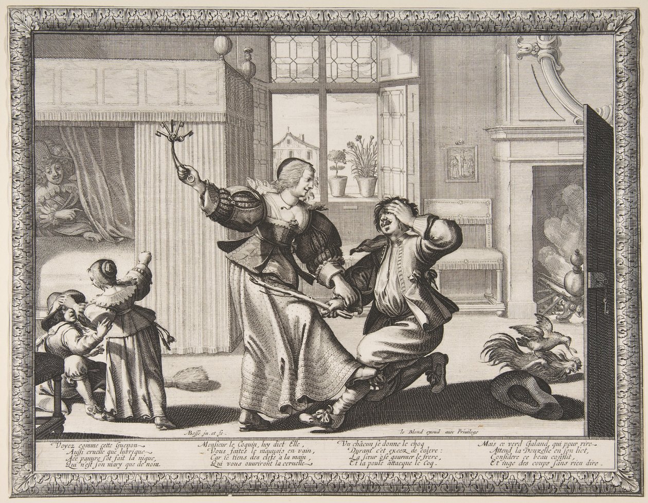 La Batteuse de mari, vers 1633 (eau-forte et gravure) - Abraham Bosse