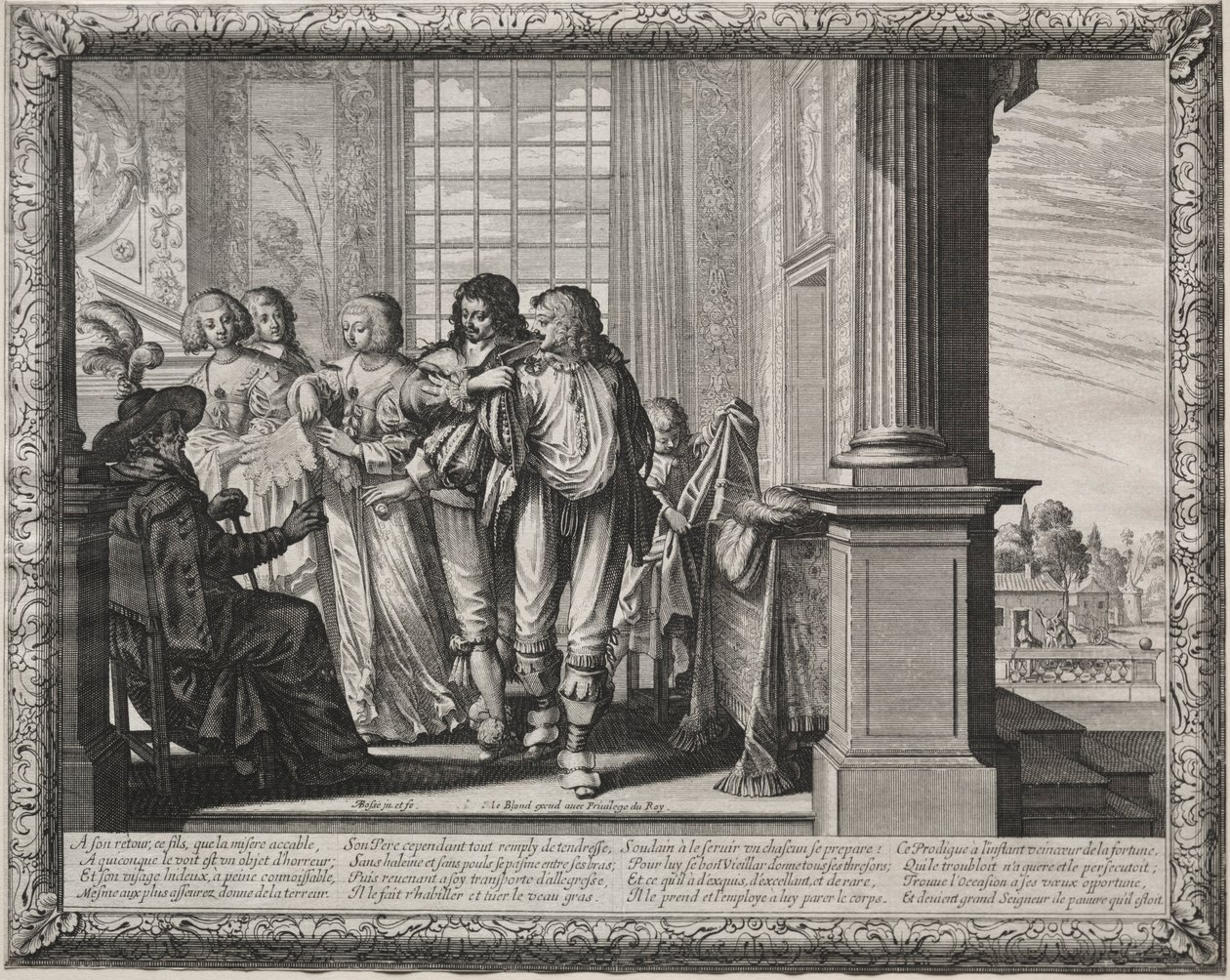 Le Fils prodigue : Préparation pour le festin - Abraham Bosse
