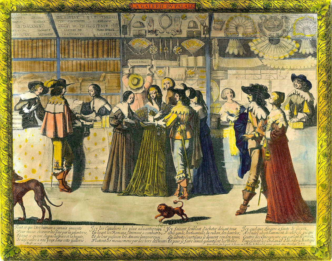 La galerie du Palais Royal Gravure par Abraham Bosse (1602-1676) 17e siècle. Collection privée - Abraham Bosse