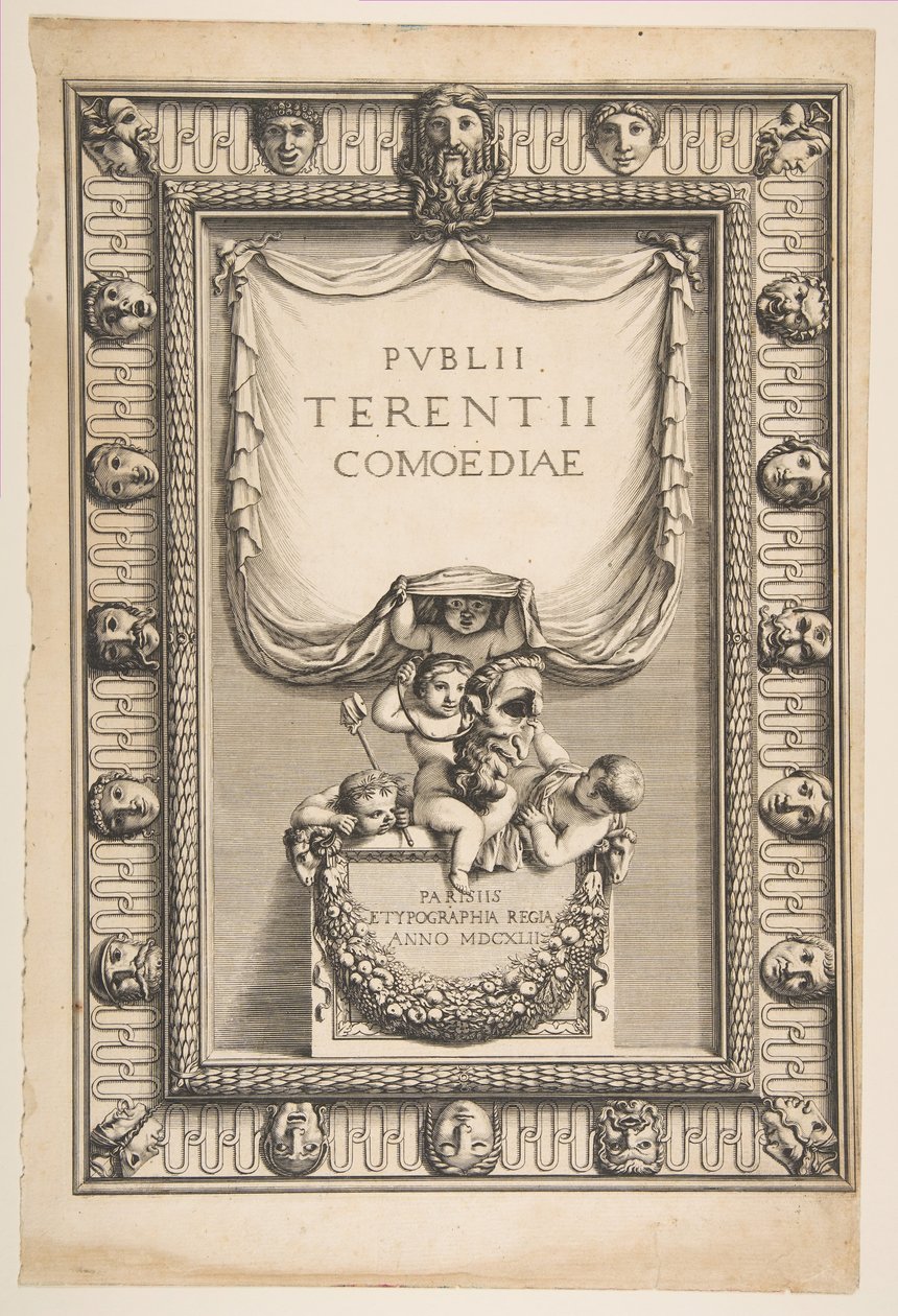 Page de Titre: Comédies de Térence Publii Terentii Comoediae - Abraham Bosse