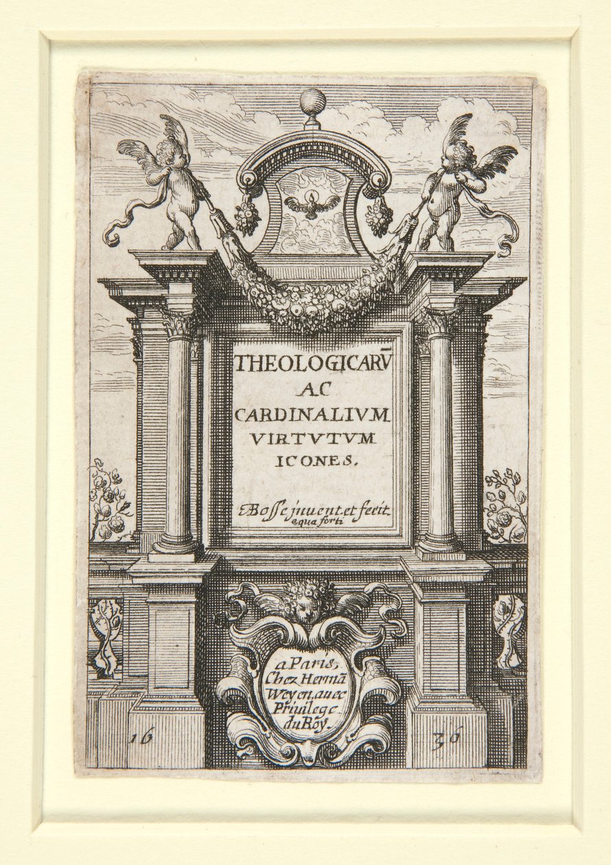 Page de titre de Theologicarum ac Cardinalium Virtutum Icones - Abraham Bosse
