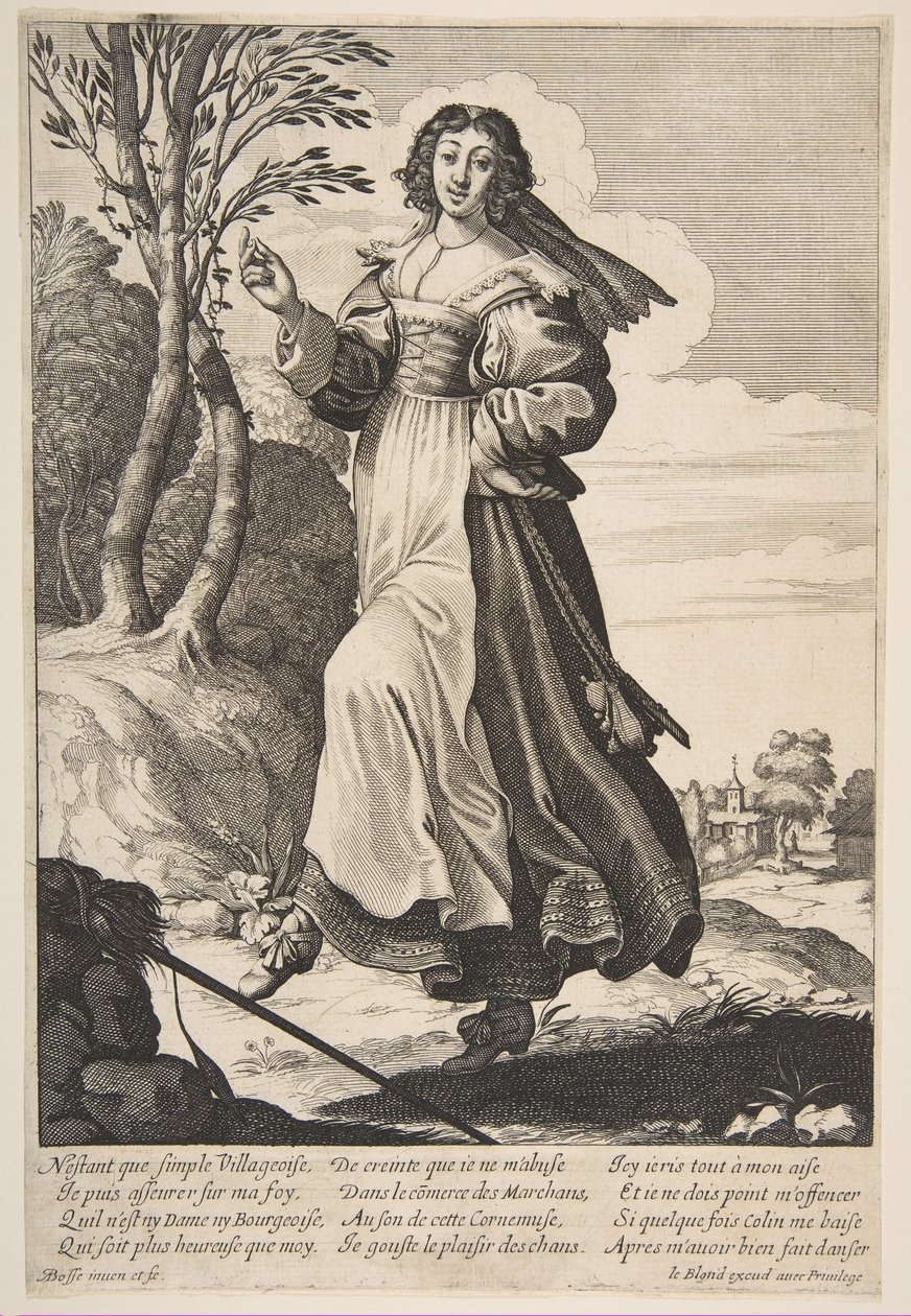 Jeune fille du village dansant, 1626-28 - Abraham Bosse