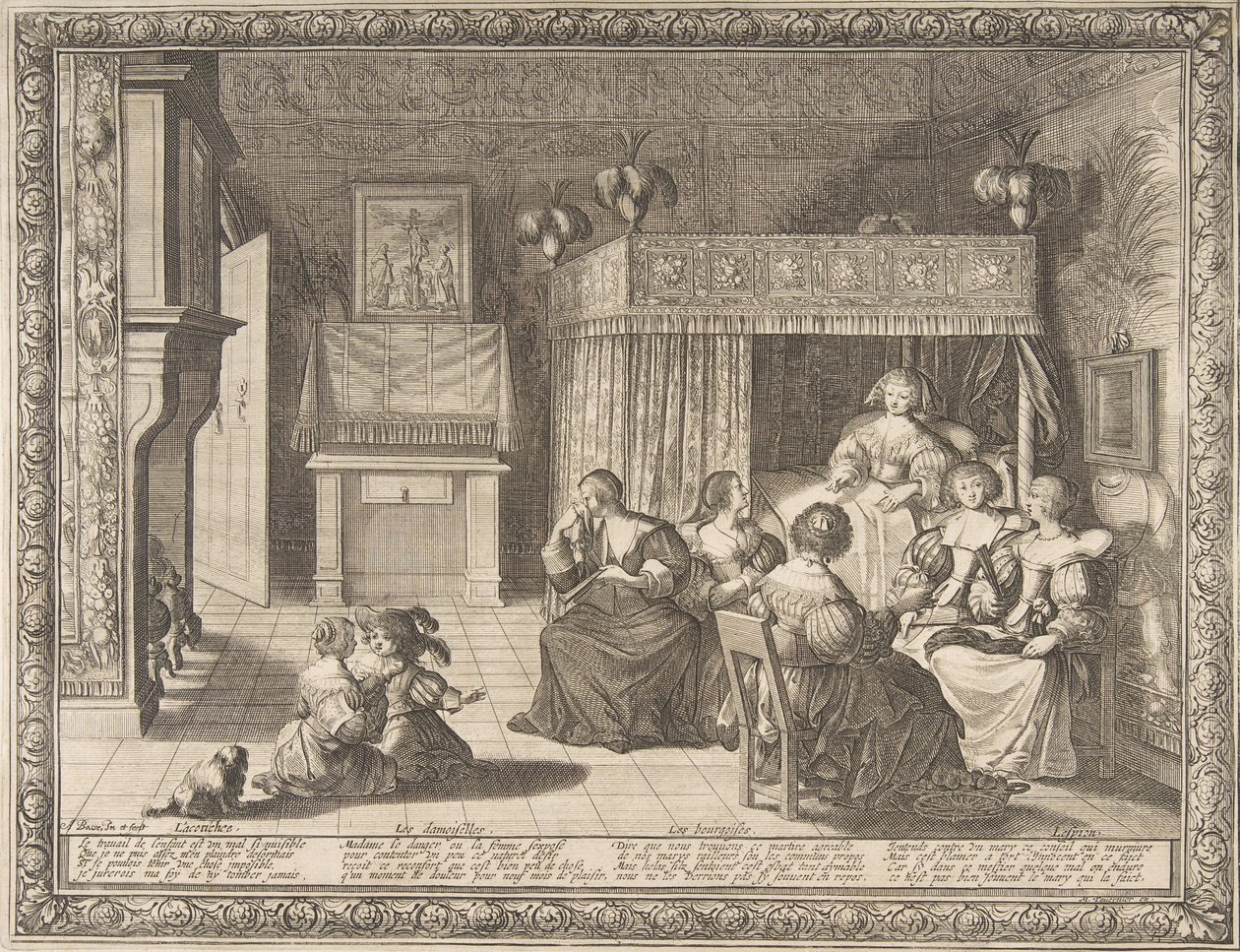 Visite à la nouvelle mère, 1633 - Abraham Bosse