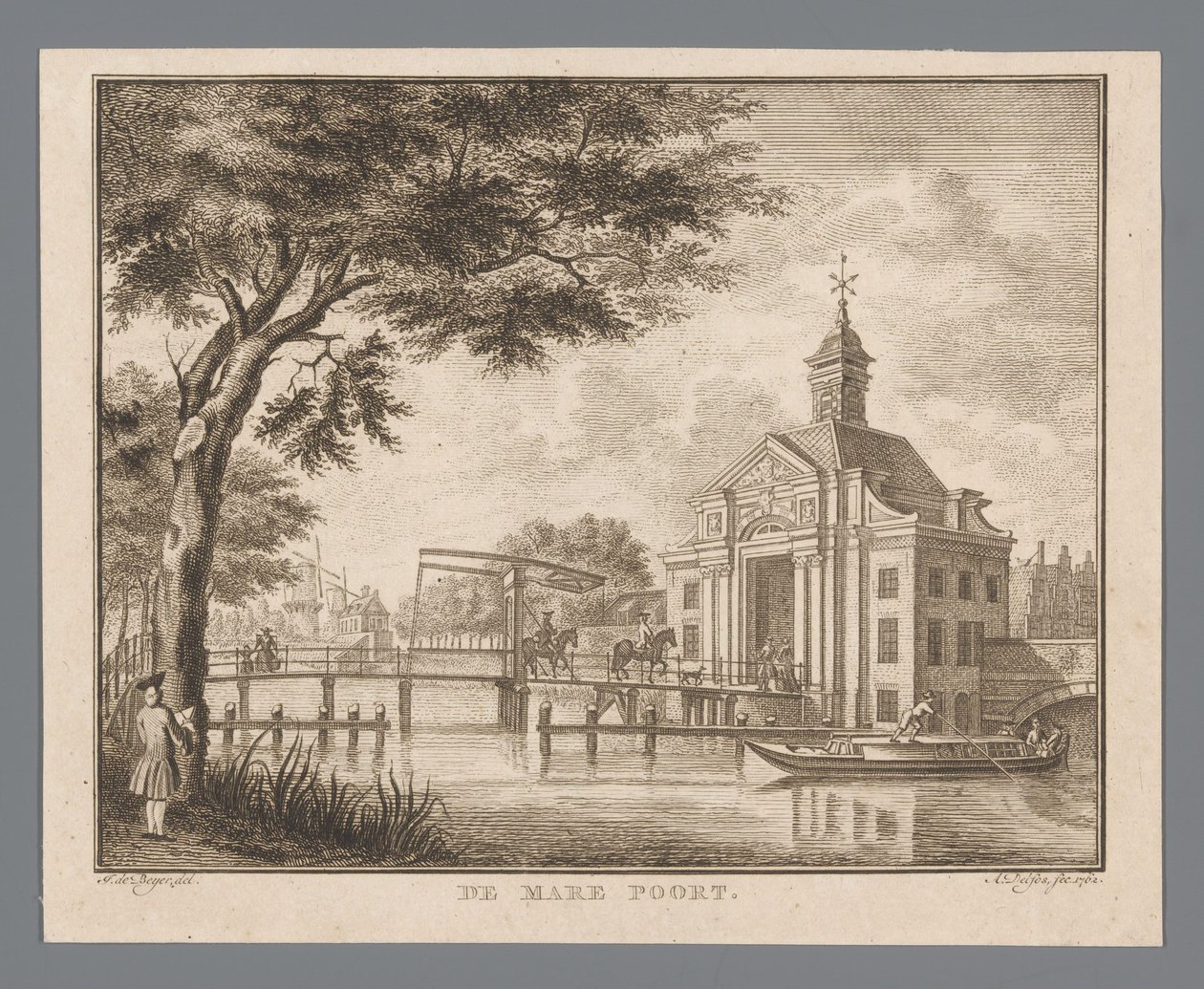 Vue sur la Marepoort à Leyde - Abraham Delfos