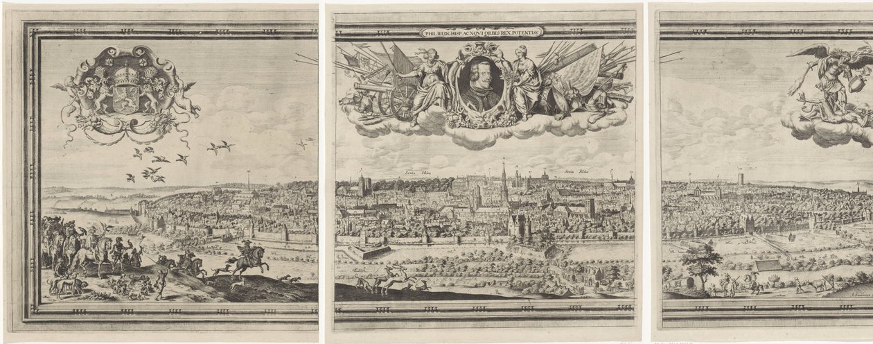 Vue de Bruxelles en trois parties (Bruxella nobilissima Brabantiae civitas ano 1640) - Abraham Dircksz. Santvoort