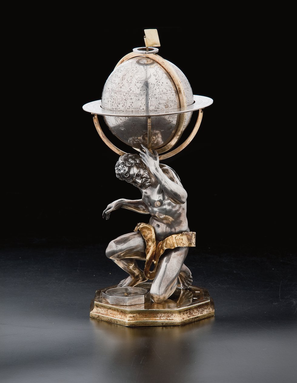 Deux globes terrestres et célestes exceptionnels, soutenus par Hercule et Atlas, Augsbourg, 1697-99 - Abraham Drentwett